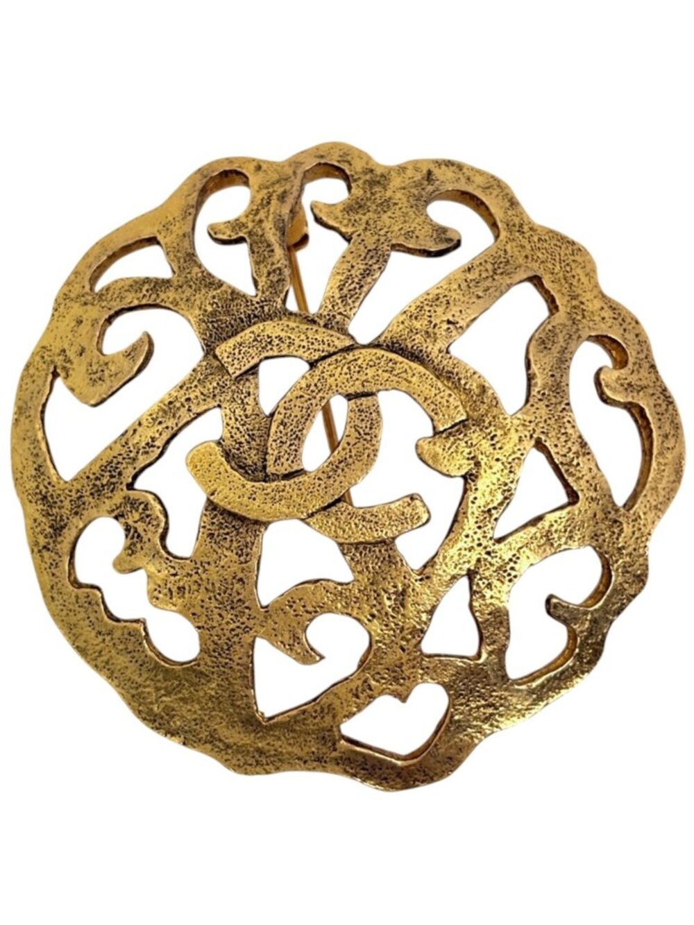 Chanel Brooch CC Logo Gold Plated